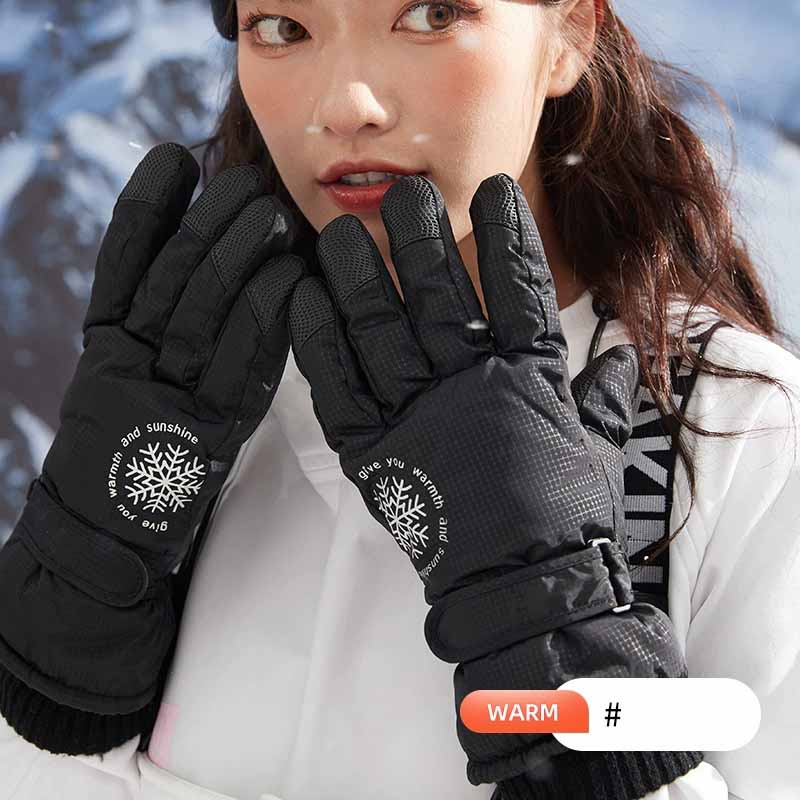 Winter Thermal Touch Screen Gloves Skiing Cycling Outdoor Sports Waterproof Windproof Thick Fleece Lined Gloves Couple Men Women