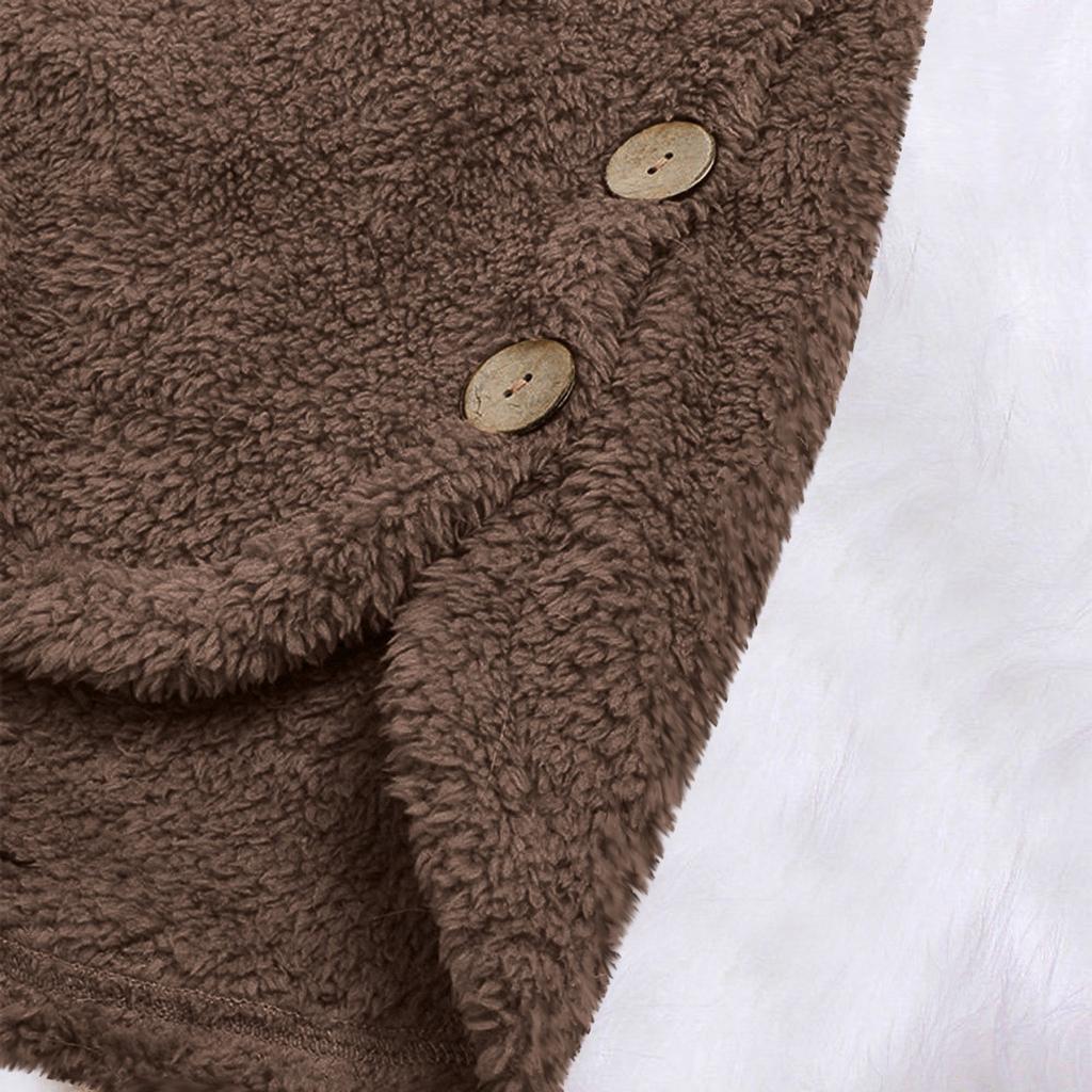 Chaqueta de invierno con capucha y botones de talla grande para mujer