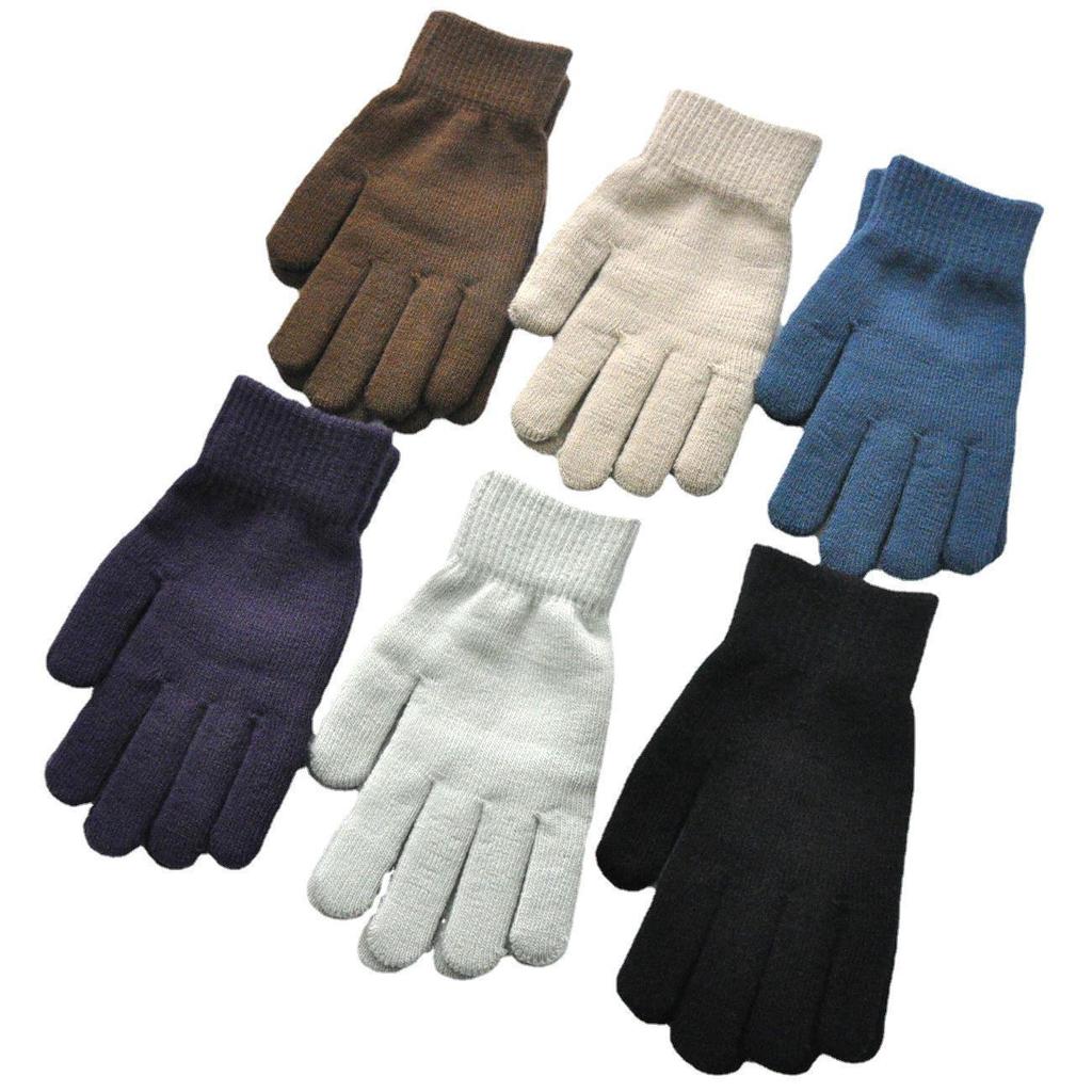 Thick Plush Knitted Wool Gloves for Men & Women - Winter Warm Solid Color Cycling Gloves