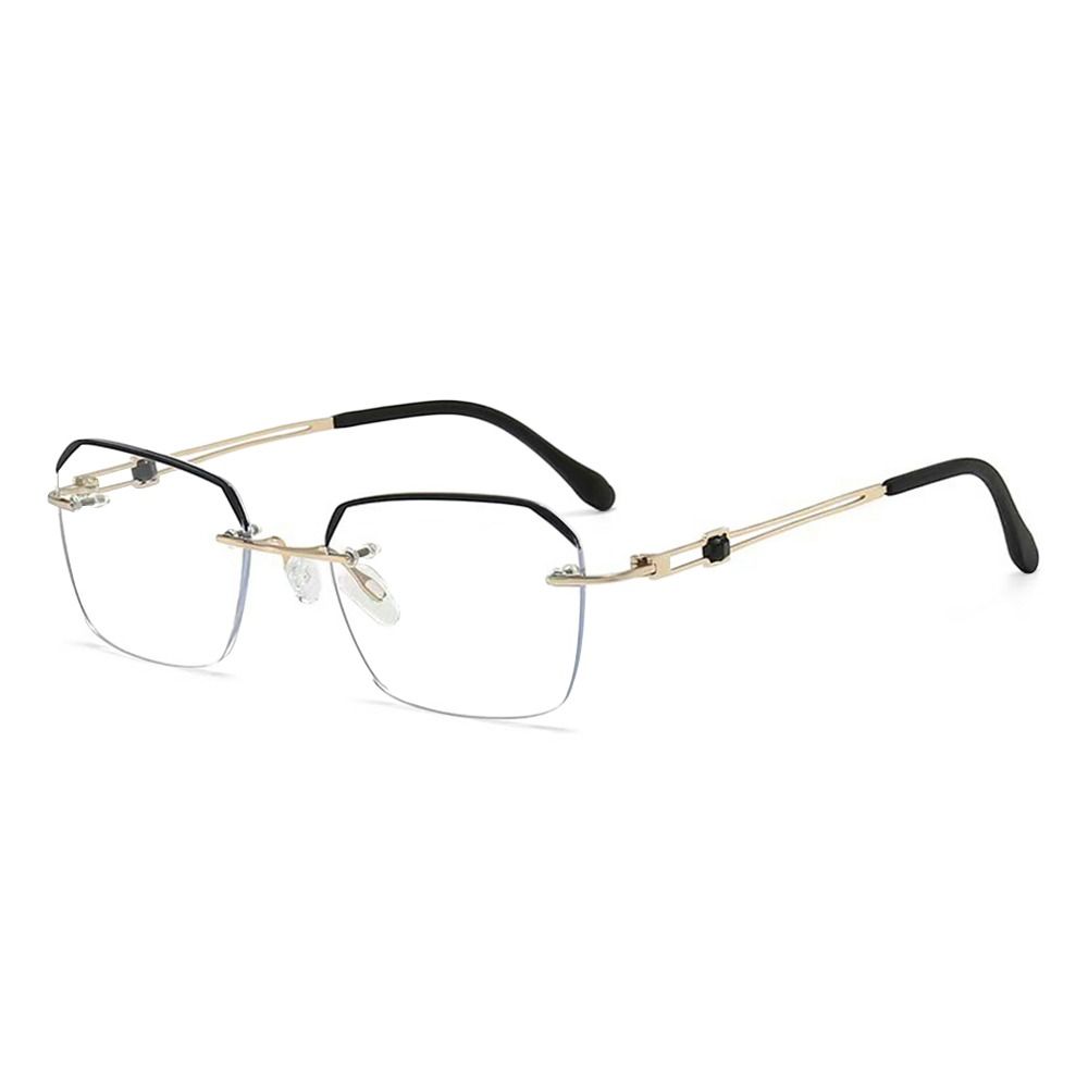 Blue Ray Blocking Anti-Blue Light Reading Glasses Eye Protection Business Square Eyeglasses Ultralight Metal