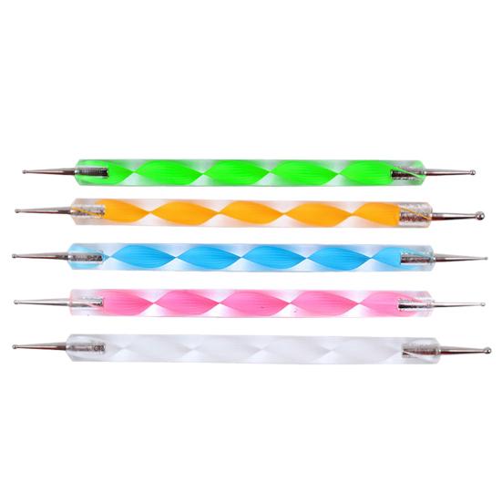 5 Stuks 2-Weg Marmeren Dotting Manicure Gereedschap DIY Nagellak Stift Schilderij Dot Pen