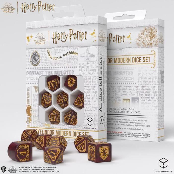 Jeu De Dés - Q WORKSHOP - HARRY POTTER PACK DÉS GRYFFINDOR MODERN DICE SET - Rouge - Adulte - Mixte