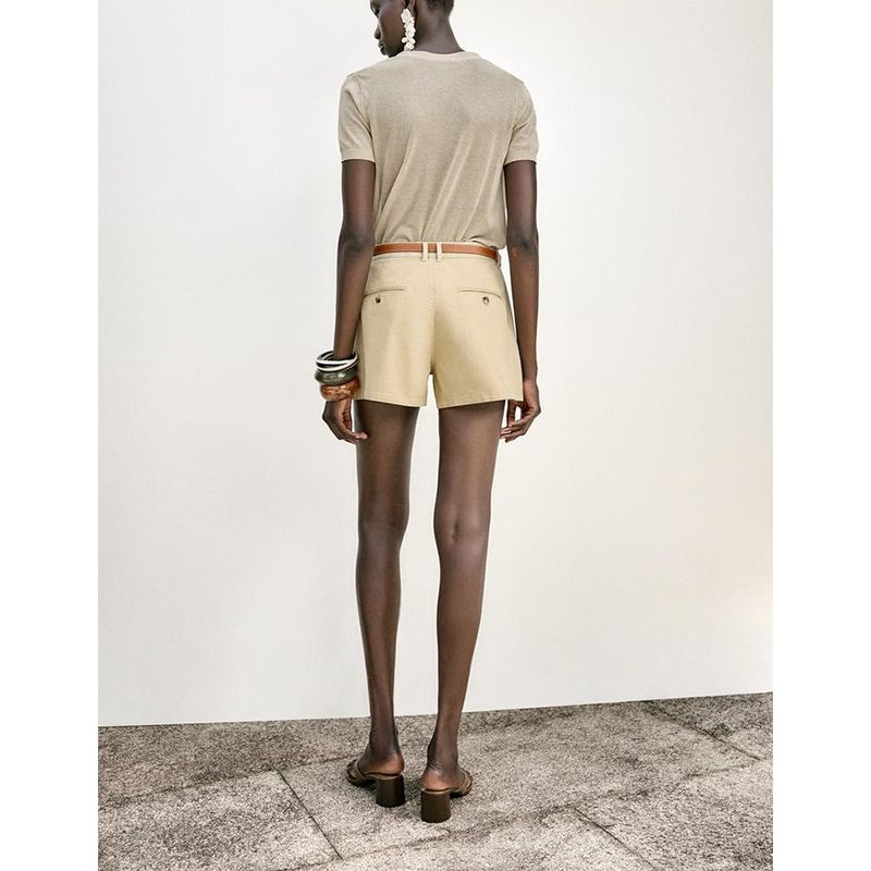 Summer New Product Women's Clothes Fashion Wind Waist Loose with Belt Pleated Comfort and Casual Shorts 2943898