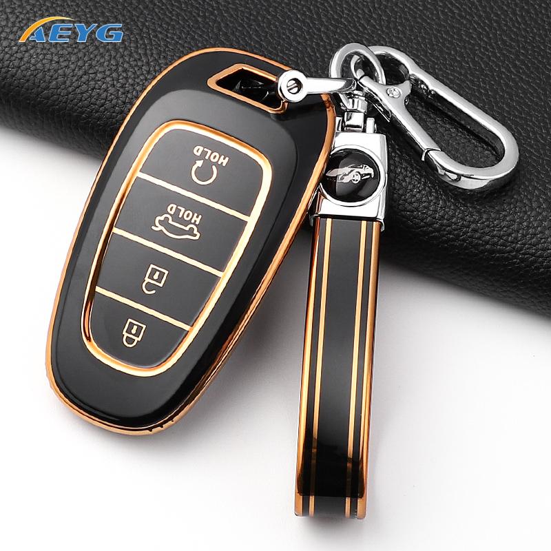 Fashion Soft Tpu Car Key Case Cover Shell For Hyundai Santa Fe Tucson Nexo Nx4 Atos Prime Solaris Key Fob Accessories