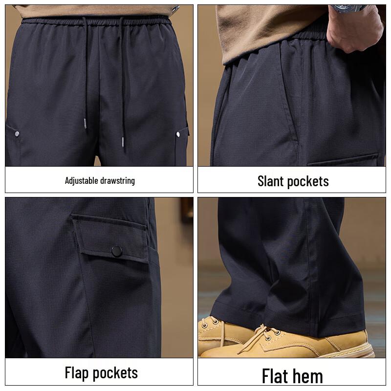 Jeep Men's 2025 Loose Tapered Cargo Pants with Big Pockets