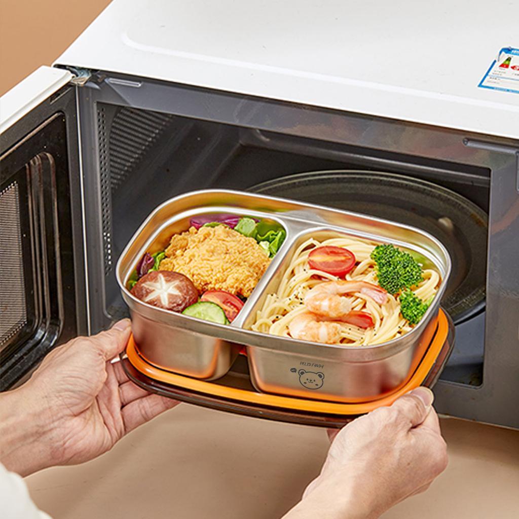 Large Capacity 304 Stainless Steel Lunch Box Travel Picnic Portable Cute Pattern Leak Proof Bento Box Microwave Safe