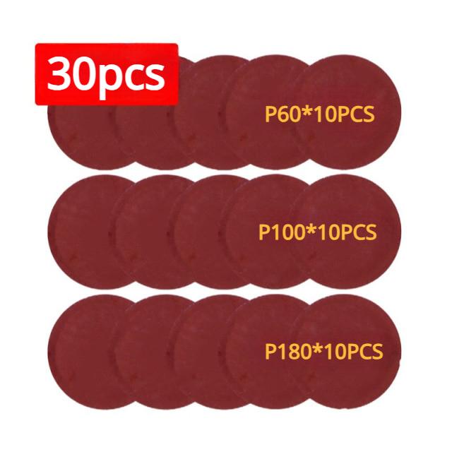 30pcs/Set 5Inch 125mm Round Hook and Loop Sandpaper Woodworking Metal Grinding Disc Abrasive Polishing Tool For Polishing