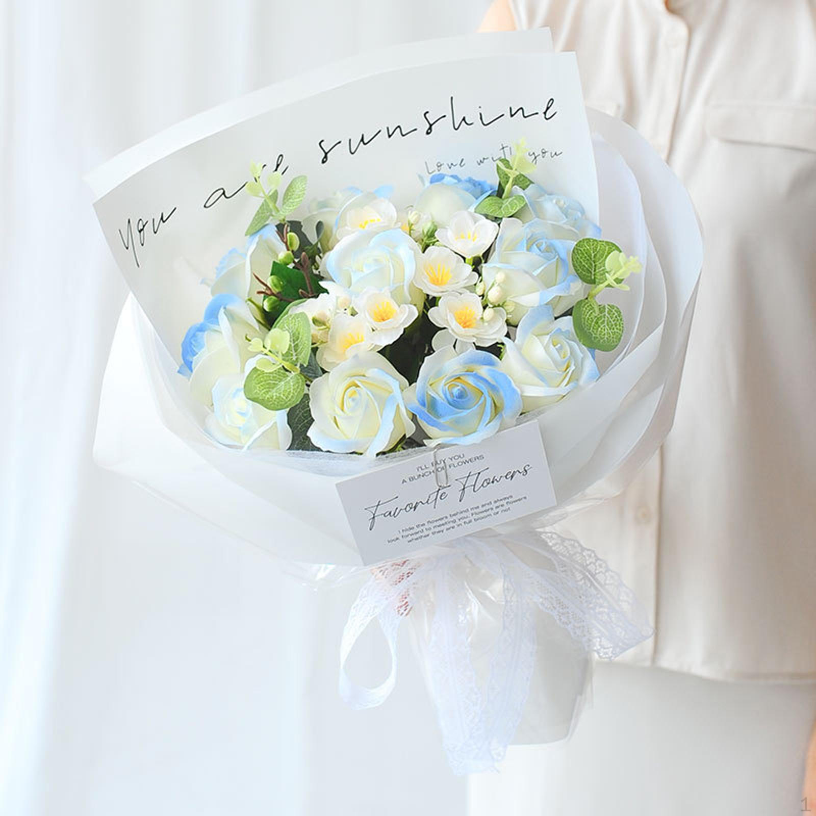 

Букет из искусственных мыльных роз для нее 11,8x15,7 дюймов с приятным ароматом. Подарок на годовщину, день рождения Style B