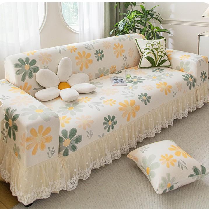 

Кружевной волан с цветочным узором, охлаждающая ледяная шелковистая ткань из волокна, чехол для дивана, полная защита, нескользящий, прочный, подходит для лета, прохладный и дышащий 90-140cm