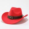 Curled Cowboy Hat Personalized Accessories, Western Cowboy Hat, Men's and Women's Outdoor Mountaineering Sun Hat, Woolen Hat
