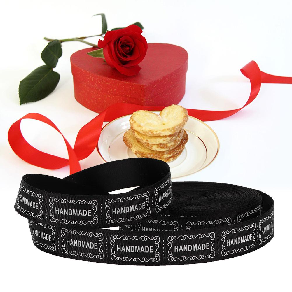 1PCS 10 Yards 1.3cm English Words Printed Ribbon Wrap Belt for Party (beige)