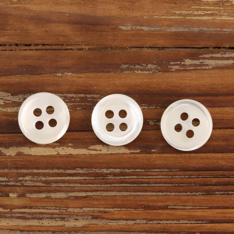 4 Holes Polished Freshwater River Shell Buttons Small Round Thin Edge Durable for Shirts Blouses Handmade Apparel Making