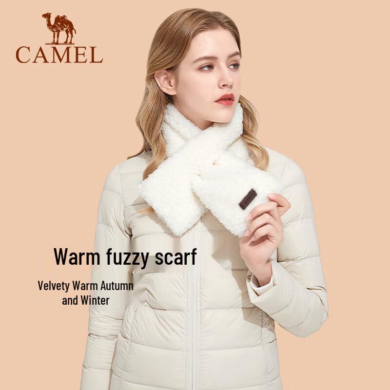 Camel Women's Sherpa Fleece Neck Warmer Scarf
