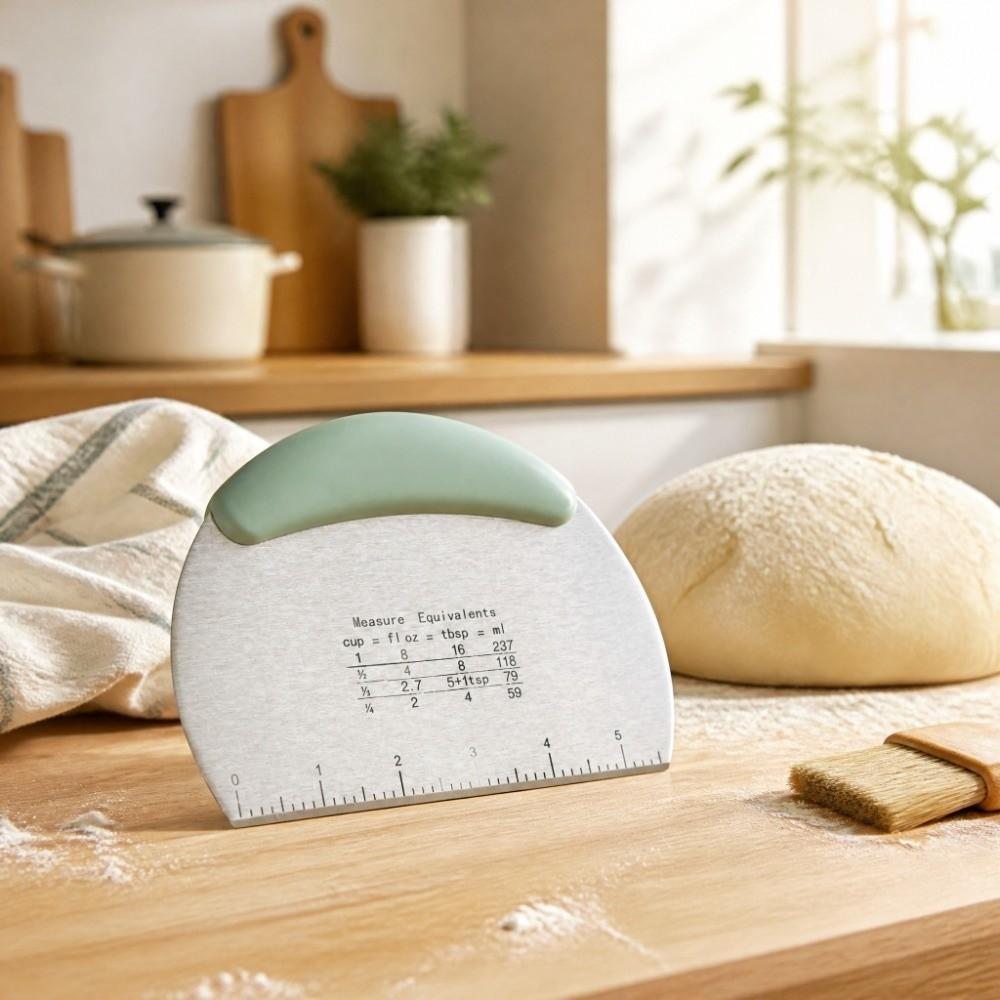 Ergonomic Non-Slip Handle Bench Scraper Scale Marking Pastry Chopper Dough Cutter Pastry Making