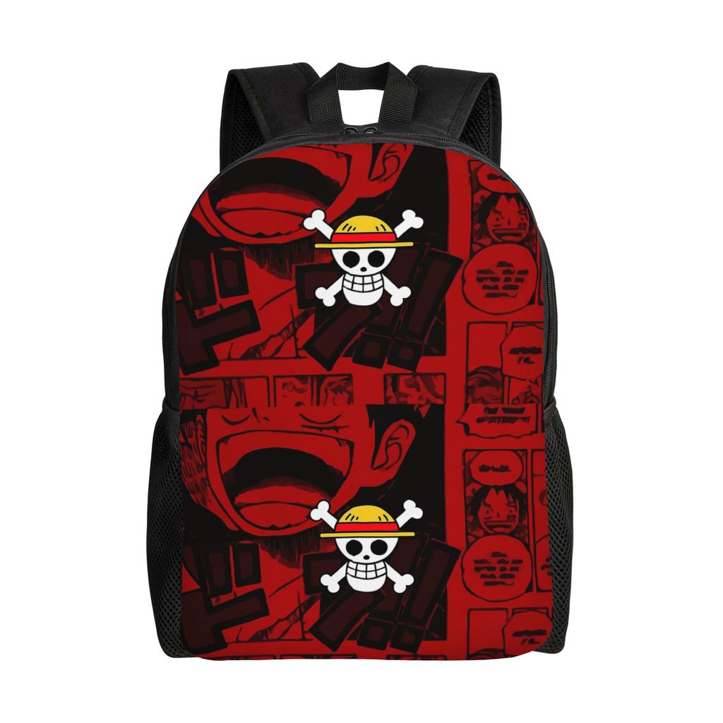 Best All Characters Anime Backpack for Men Women Student Work Daypack Pirate Flag One Piece College Shoulder Bag Lightweight