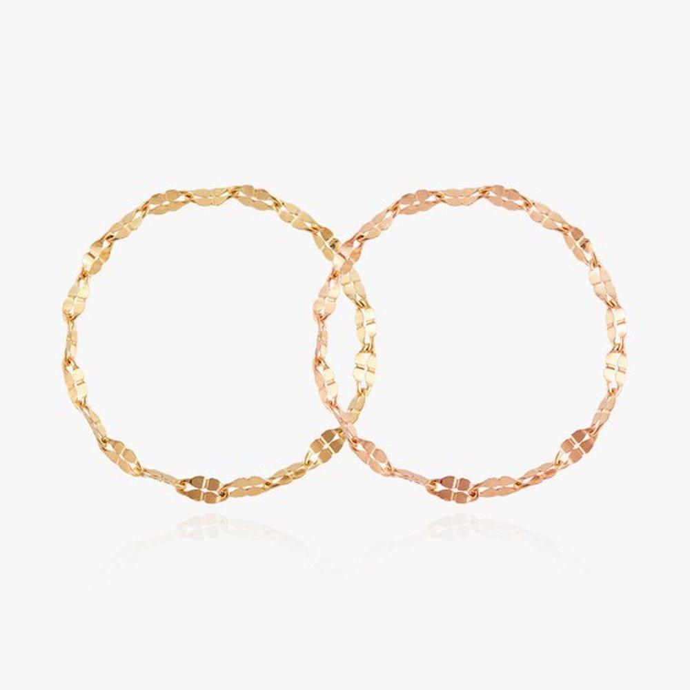 14K 18K Lucky Four-Leaf Clover Chain Gold Ring