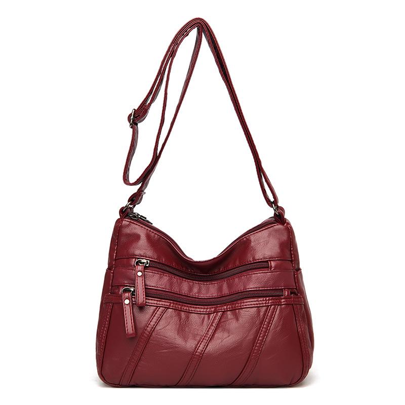 2026 Women's Soft Leather Large-Capacity Messenger Bag for Moms and Mother-in-Laws