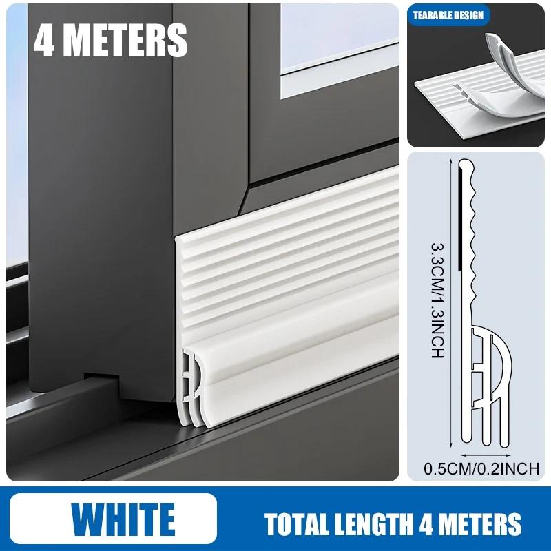 2/4M Självhäftande Fönster Dörrtätningslist Vindtät Ljudisolerad Dammtät för Skjutglasdörrar Fönster Isolering Enkel Installation