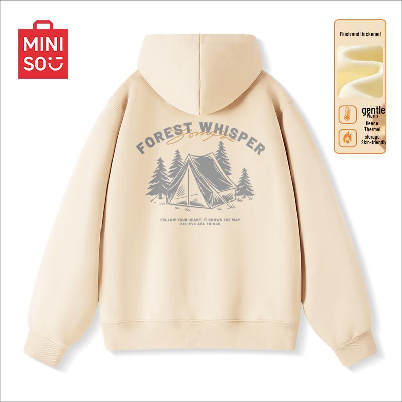 MINISO Teen Boys' Japanese Style Fleece Lined Hooded Sweatshirt