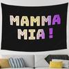 Trendige MAMMA MIA Schwarze Kulisse Schlafzimmer Wandteppich Ausrufezeichen Heimdeko Stoff Schwarzer Hintergrund Spruch Wandteppich Textkunst Wa