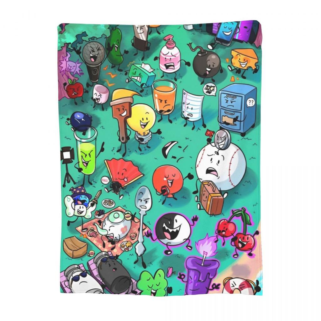 BFDI Animate Anime Überwurfdecke für das Sofa Battle for Dream Island Flauschige Weiche Plüschdecke Mehrere Größen für Alle Jahreszeiten