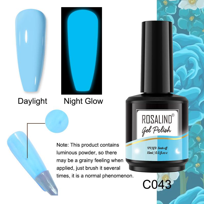 

ROSALIND 15 мл гель-лак для ногтей Soak Off неоновый светящийся гель-лак яркий для дизайна ногтей светодиодная/УФ-лампа