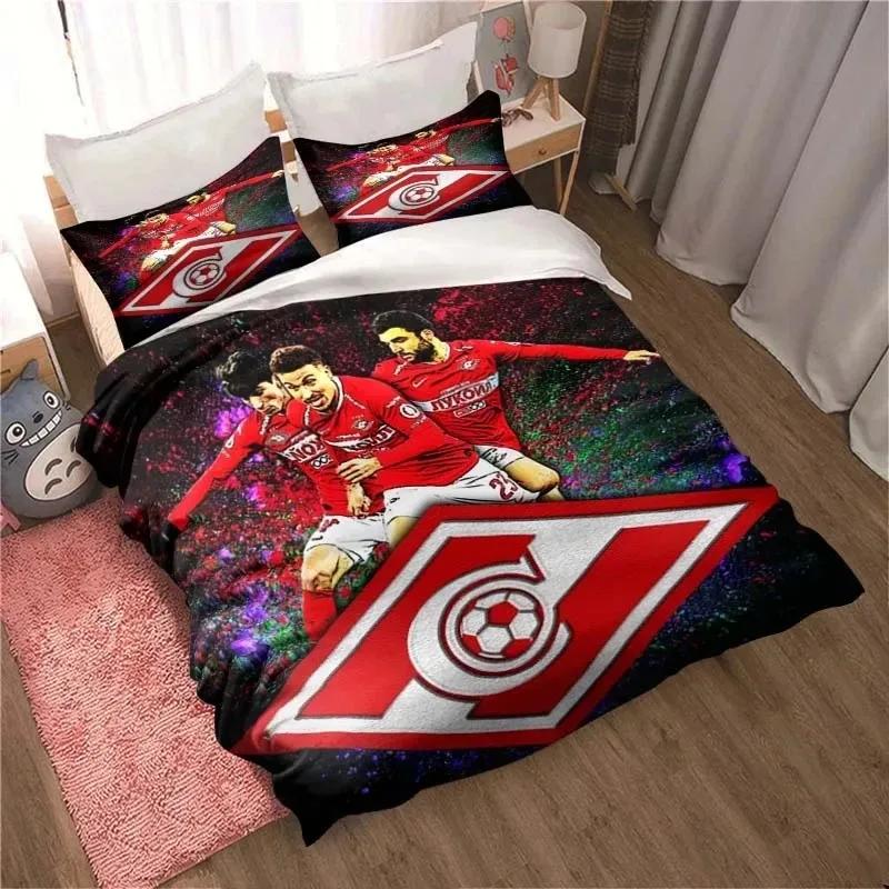 3D Print Fc Spartak Moscow Football Bedding Set Double Twin King Duvet Cover Comforter Pillowcase Boys Girls Adults Bedroom
