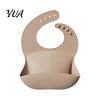 Adjustable Bibs for 6 Months to 3 Years Silicone Baby Bib, Waterproof Soft Feeding Durable One Handed Easy Wear Large Pocket Food Catch Bib Babies And