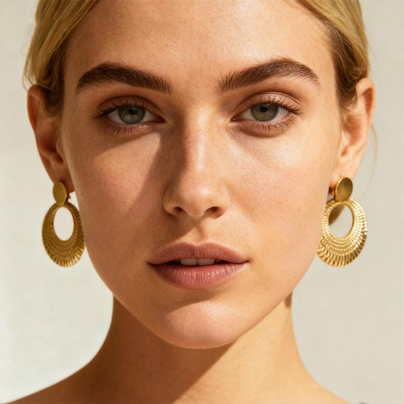 Personalisierte Hohlkreis-Metallohrringe, Modische und Hochwertige Damenschmuck-Accessoires, Trendige Party-Hängeohrringe