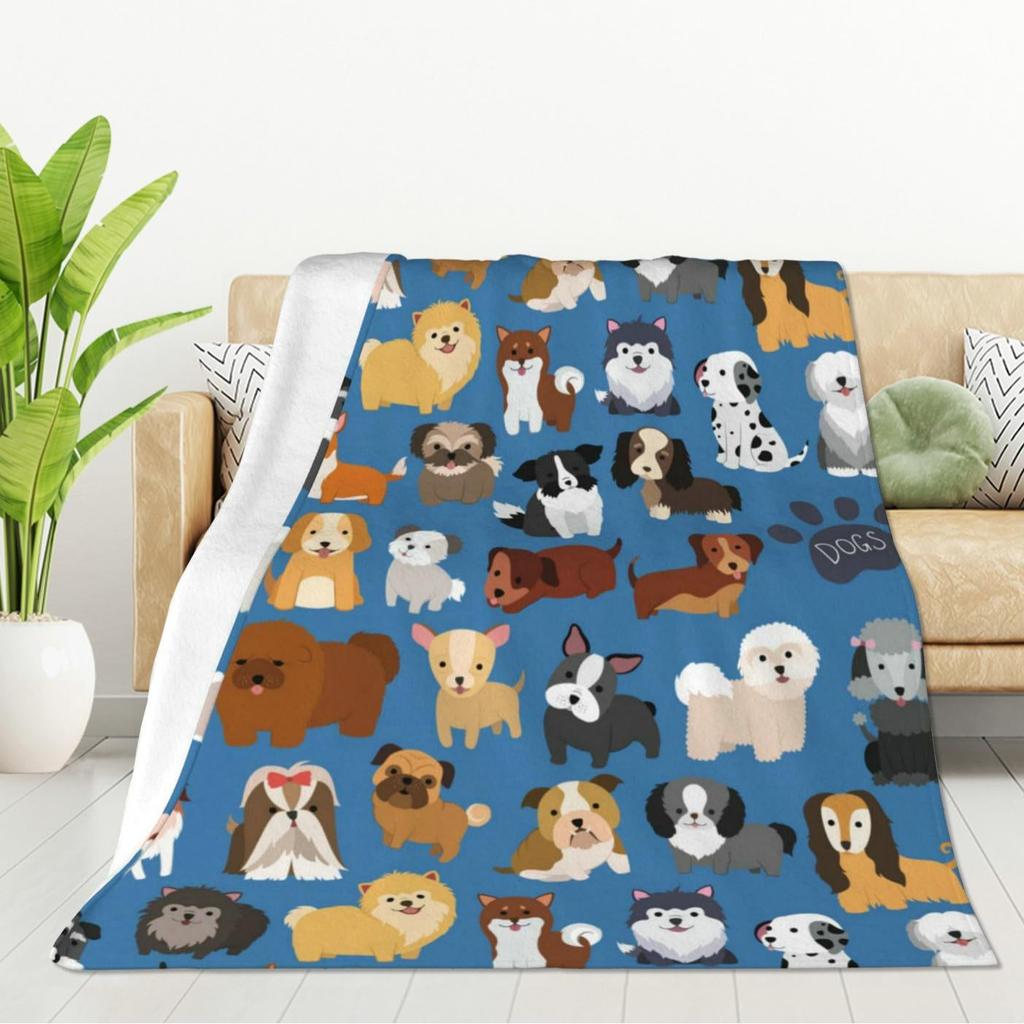 Fun Cats Digital-printed Polyester Bedroom Velvet Flannel Soft Sofa Cover Blanket Fleece Soft Sofa Cover Blankets for Beds