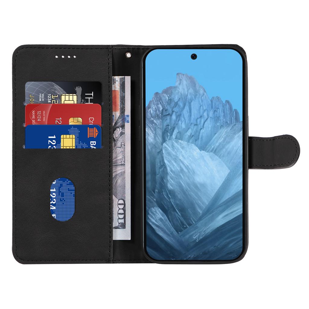For Google Pixel 9 Pro/Google Pixel 10/Google Pixel 10 Pro/Google Pixel 9 Wallet Case Leather Phone Cover Stand with Curved Line Design