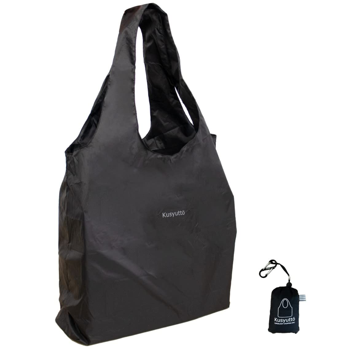 

small and Eco no folding Super Thin and just roll it Large with shoulder shopping 5cm x carabiner included [Lampo] [Extremely lightweight] bag, чорний