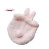 M-1Pcs Pocket Drawstring Bag Cute Bunny Plush Rabbit Ear Pouch With Fluffy Tail-Like Tassel Sweet Kawaii Makeup Bag Accessory