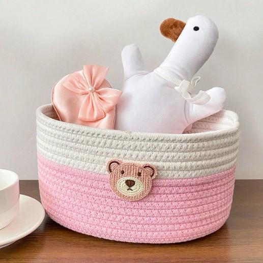 Woven Cute Snack Storage Basket Creative Home Desktop Remote Control Storage Storage Storage Box Bedside Storage Basket