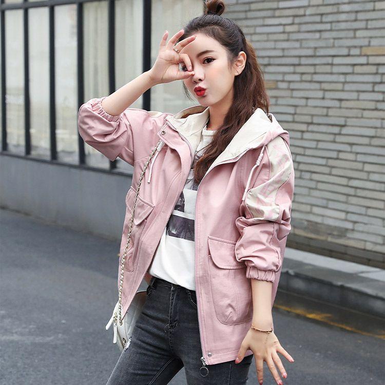 Women's Short Trench Coat Korean-Style Fashionable Loose Casual Outerwear for Spring and Autumn