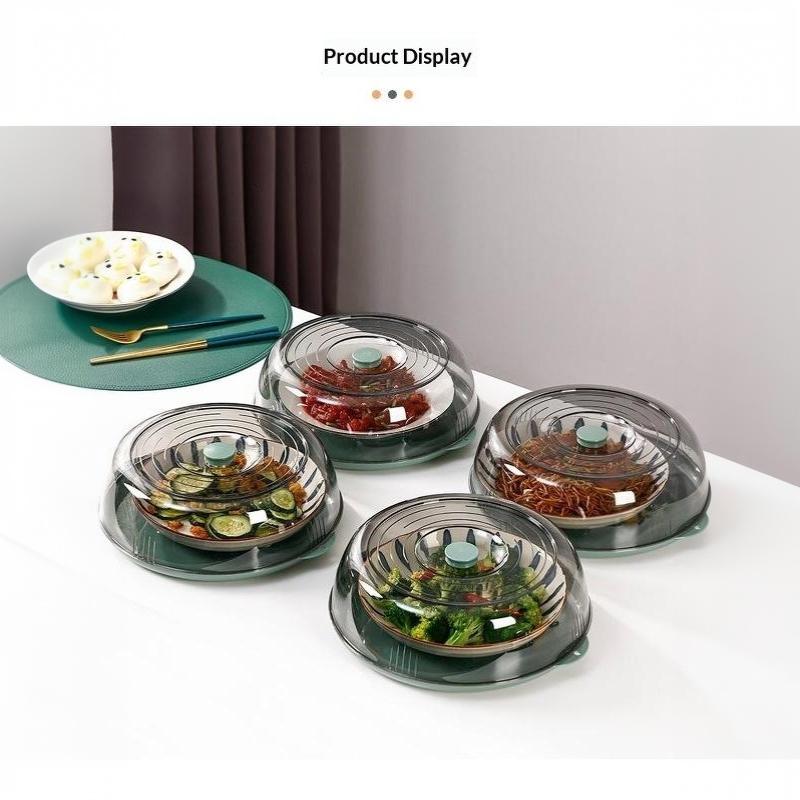 Kitchen Dust Proof Food Cover Stackable Heat Preservation Reusable Transparent Lid for Family Gathering Party