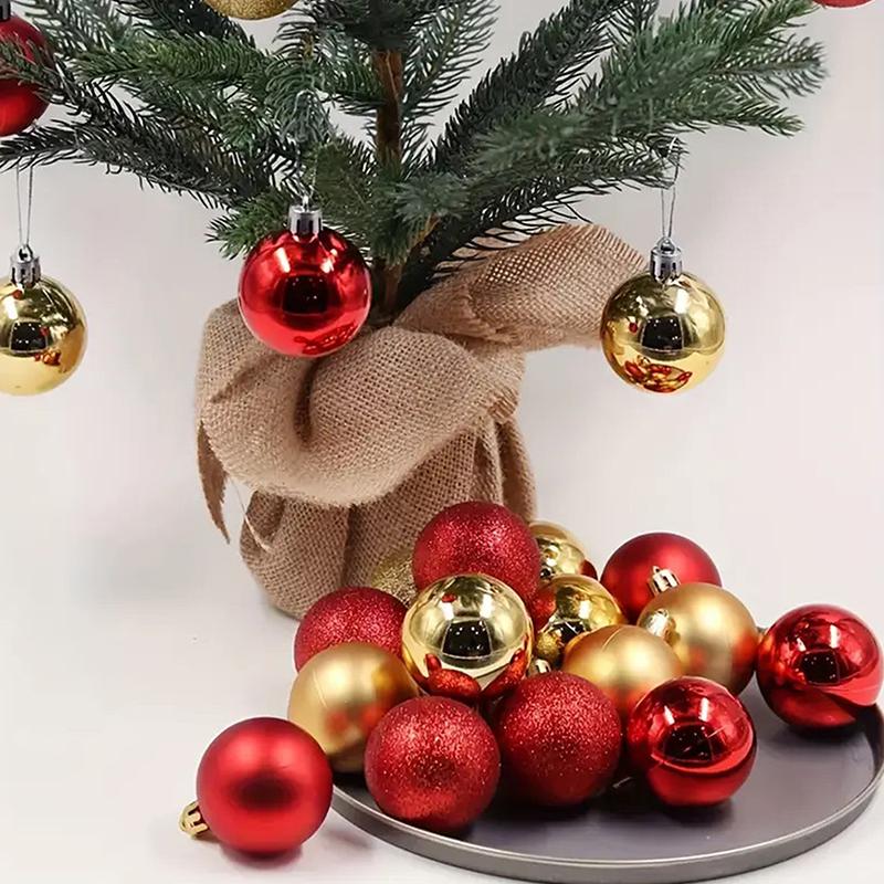 24Pcs/Box 3/4Cm Christmas Balls Set Christmas Tree Ornaments Christmas Hanging Pendants Christmas Tree Decor  Year Gifts