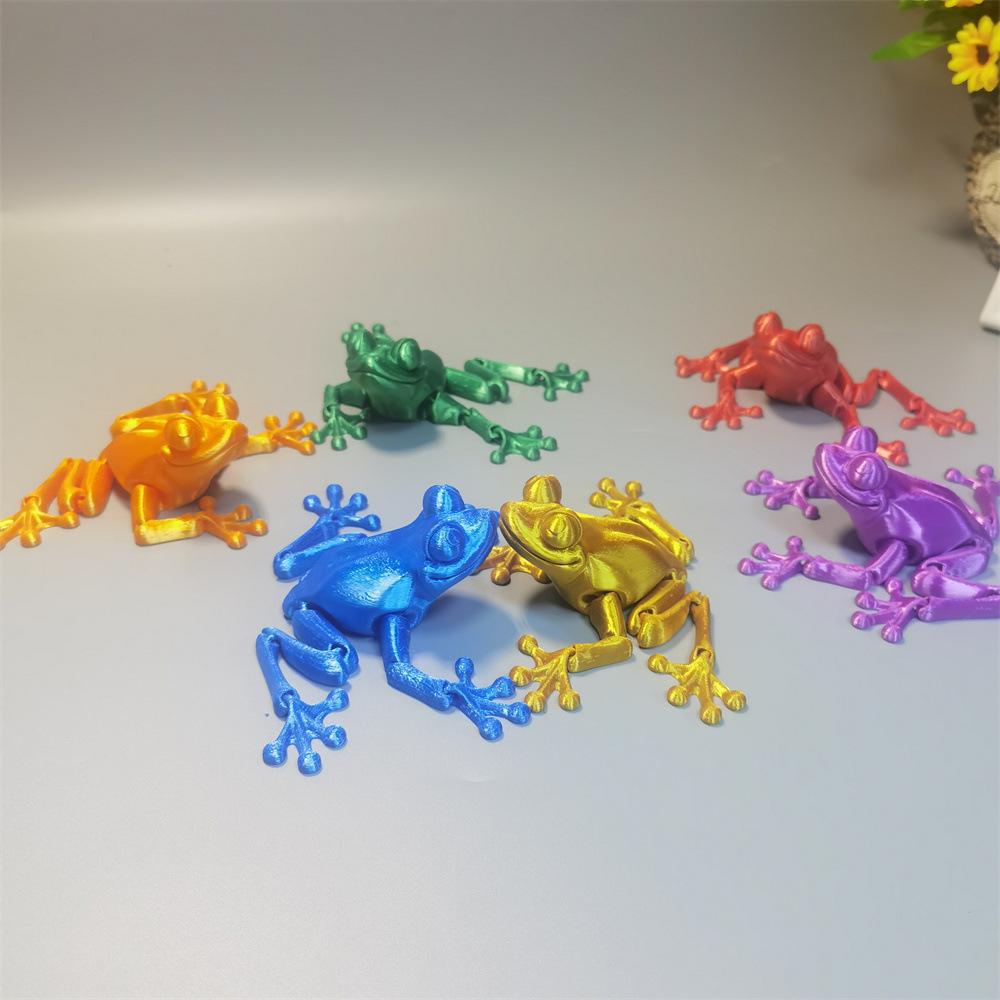 Realistic 3D Frog Toy with Movable Joints - Desktop Ornament and Gift Collection