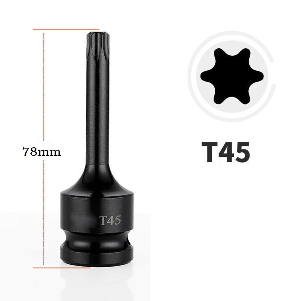 1/2inch Hex Torx Screwdriver Bit Socket Impact Drive Socket Adapter Head T20-T100 Pneumatic Socket Adapter Hand Tools