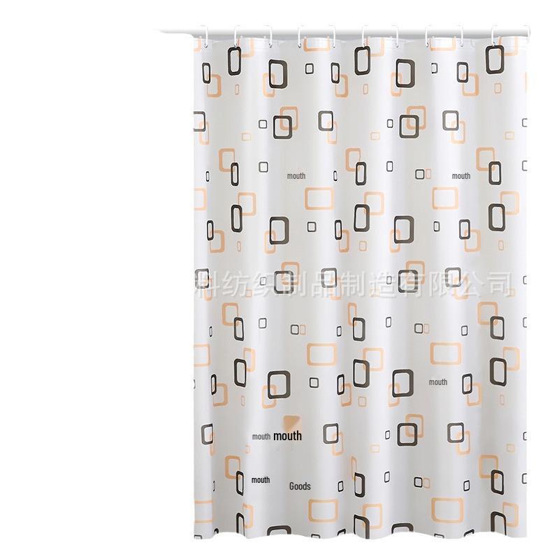 PE Waterproof Shower Curtain - Printed Semi-transparent Mildew-proof Bathroom Divider