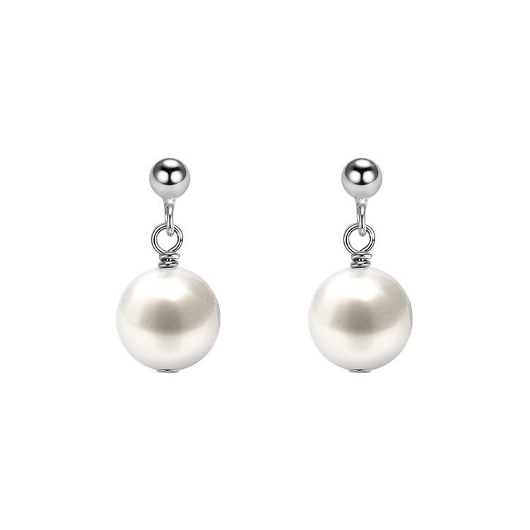 Exquisite Korean Style 999 Pure Silver Pearl Dangle Earrings for Women - Niche Design, High-End Ear Jewelry