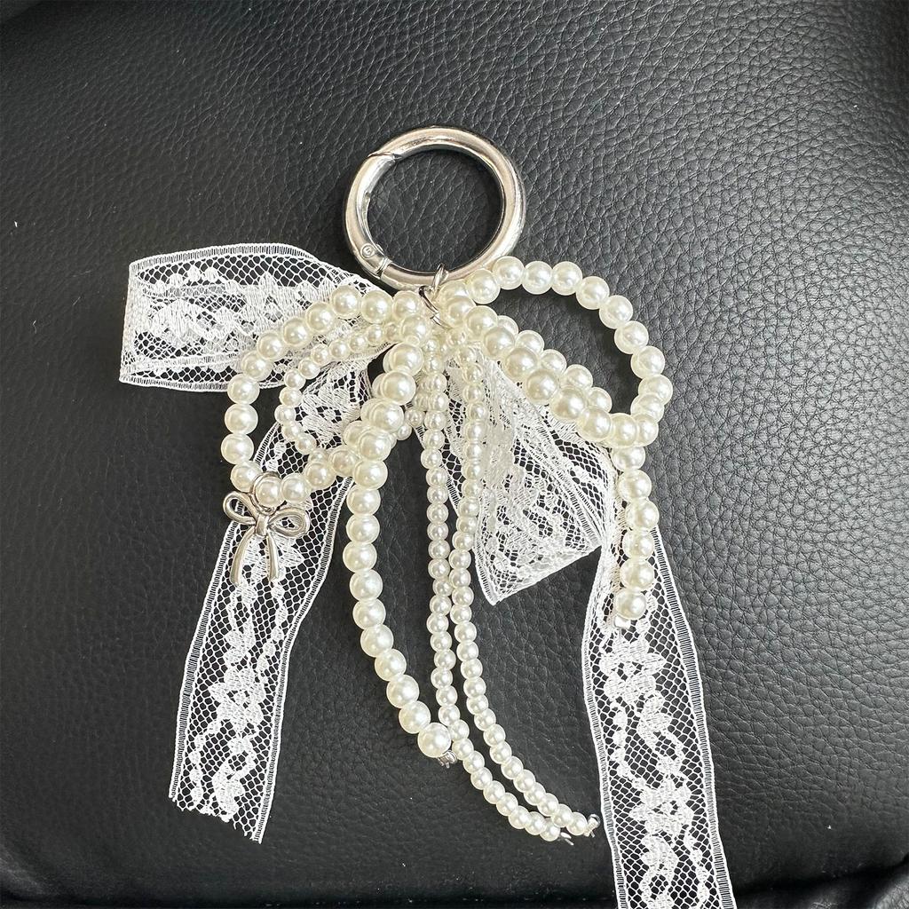 Elegant Pearls Lace Bowknot Ornament Stylish Lace Bowknot Accessory With Pearls Perfect For DIY And Home Decoration