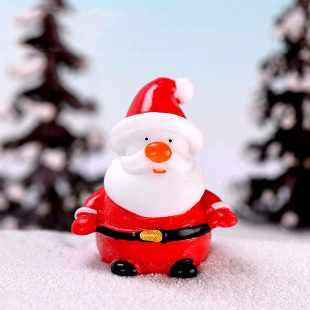 Miniature Landscape Model Cute Christmas Decoration Santa Claus Figurine Xmas Gift Bag Ornament