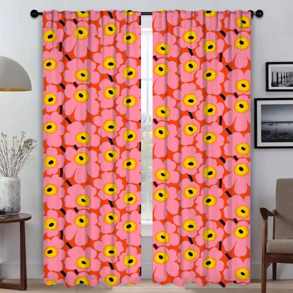 

Віконна штора для кімнати 2 панелі M-MarimekkoS Сучасні штори для вітальні Жалюзі Хелловінська прикраса Домашні інтер єрні штори W132xH160cmx2pcs-CL