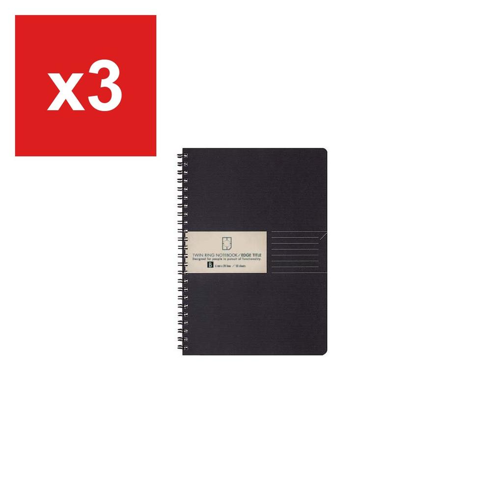 KOKUYO Ring Notebook, Edge Title Tab, B-Ruled, A5, 50 Sheets, Su-TJ105B, Set of 5