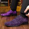 New Designer Britain Gentleman Glitter Sequin Leather Oxford Shoes For Men Wedding Prom Homecoming Party Performance Footwear