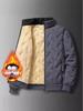 Men's Windproof Lambskin Cotton Winter Coat with Velvet, Thick, Loose Fit, Stand Collar, Large Size.