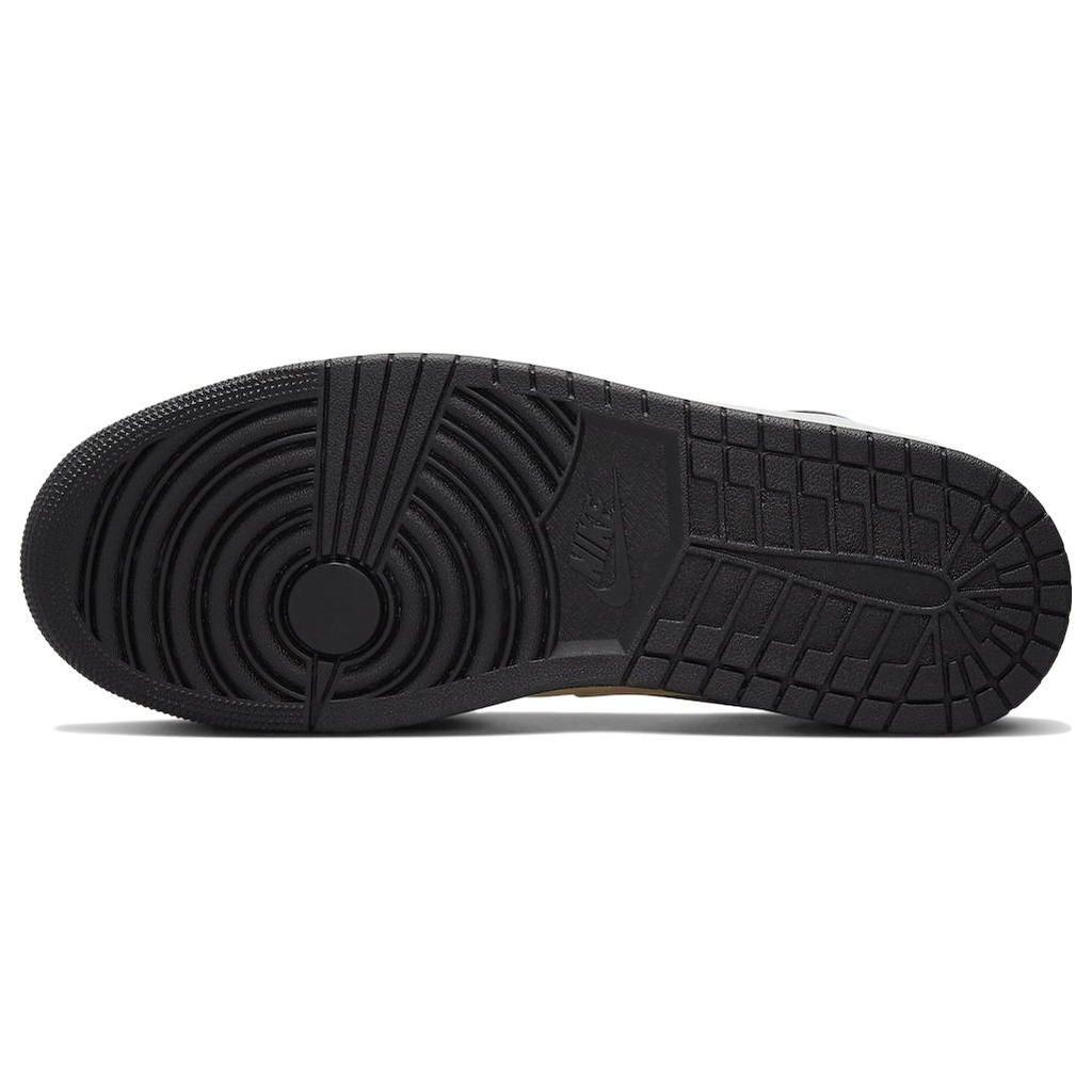 Air Jordan 1 Mid SE Tartan Swoosh Men Sneakers Brown Black Sesame DZ5329-001