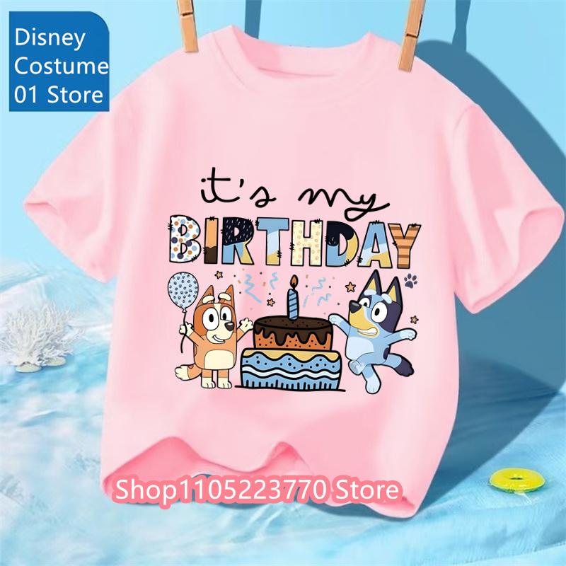 Unisex Toddler Bluey T-Shirt Fall Winter Short Sleeve Cute Cartoon Anime Print Soft Sweatshirt for Boys & Girls Casual Outfits