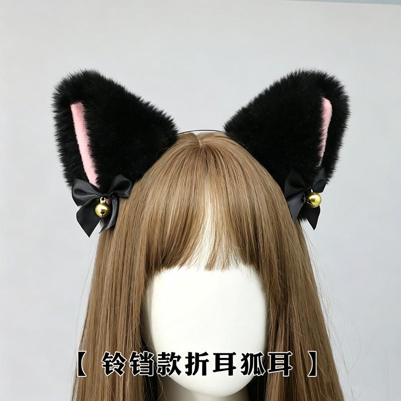 Handmade Kawaii Cat Ear Headband Lolita Fashion Cute Plush Fox Hair Accessory Japanese Style